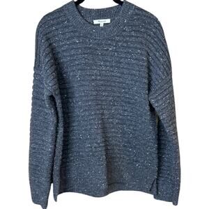 Madewell Donegal Elsmere Pullover Sweater Rib Knit Charcoal Gray SZ Medium